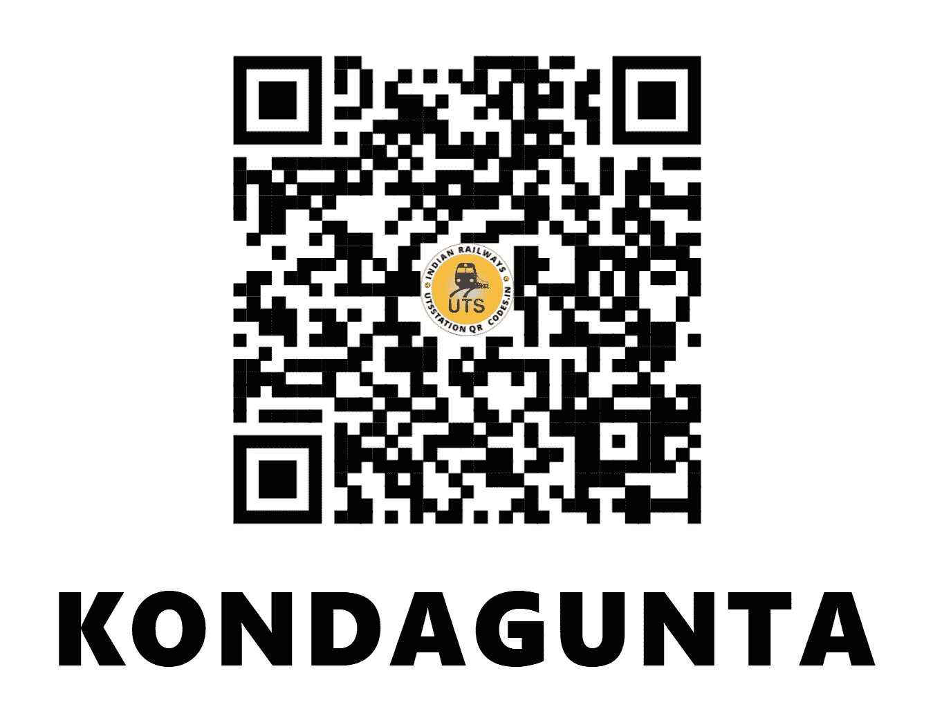 UTS QR Code for KONDAGUNTA - KQA - SC (ANDHRA PRADESH)